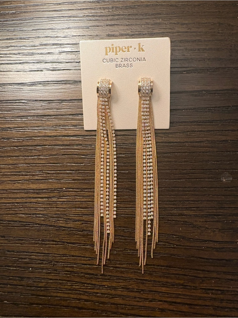 NEW Piper K Gold Tassel Drop Earrings
